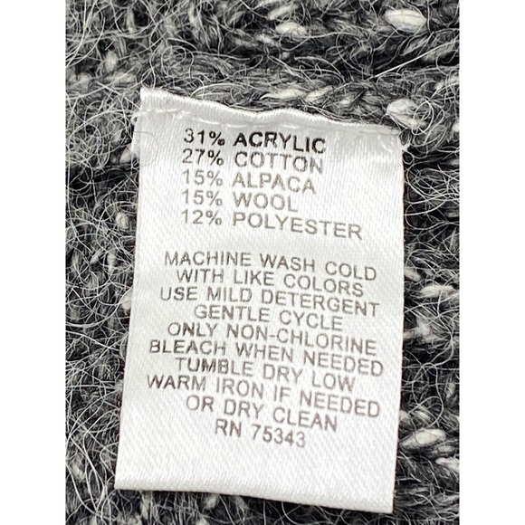 Kenji Women's Fair Isle Knit Long Vest Cardigan Shawl Collar Multi Gray Size L - Picture 4 of 12